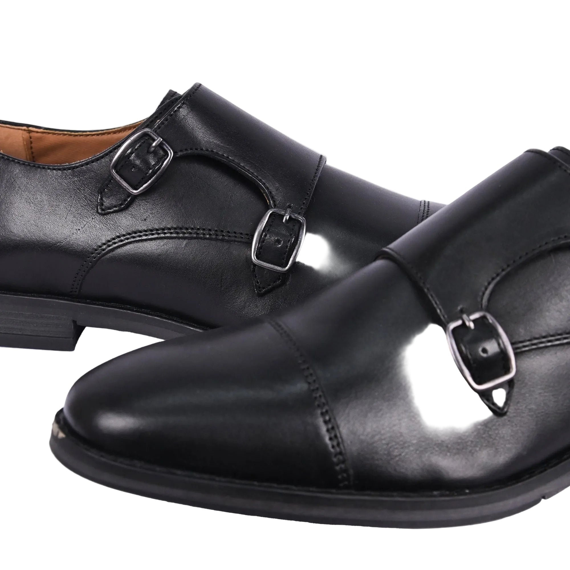 Aubry Leather Double Monk Shoes